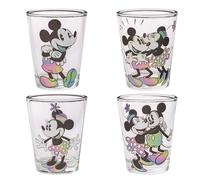 Silver Buffalo Mickey Minnie Rainbow Warp Lot de 4 mini verres 42,5 g
