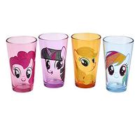 Silver Buffalo MLP031P5C My Little Pony Heads 4 Piece Pub Glitter Glass Set, 16 oz, Multicolor by My Little Pony