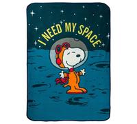 Silver Buffalo Peanuts Snoopy I Need My Space Astonaut Outer Space Moon Couverture Polaire Douce et Confortable 180 g/m² 114,3 x 152,4 cm