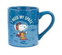 Silver Buffalo Peanuts Snoopy Mug en céramique avec inscription « Need My Space » Bleu/orange 414 ml