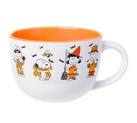 Silver Buffalo Peanuts Tasse à soupe en céramique pour Halloween 700 ml | Snoopy Vampire, Woodstock, Charlie Brown Skeleton, Lucy et Linus, sorcière, épouvantail, 0,71 l