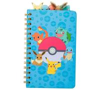 Silver Buffalo Pokémon Spiral Tabbed Notebook Featuring Pokémon, Squirtle, Eevee, Bulbasaur, and Charmander, 8” x 5”