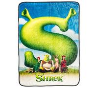 Silver Buffalo - Poster du Film Shrek avec l’âne, Princesse Fiona et Lord Farquaad - Plaid en Polaire Doux et Confortable - 250 g/m² - 114,3 x 152,4 cm
