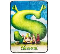 Silver Buffalo - Poster du Film Shrek avec l’âne, Princesse Fiona et Lord Farquaad - Plaid en Polaire Doux et Confortable - 250 g/m² - 114,3 x 152,4 cm