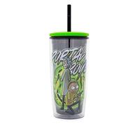 Rick and Morty Portal Boyz Gobelet en plastique avec couvercle et paille Capacité 591 ml