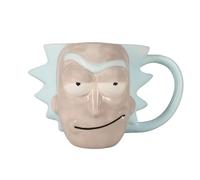 Silver Buffalo RM12133D Cartoon Network Morty Rick Face Tasse en céramique sculptée 3D Gris 591 ml