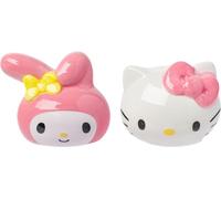 Silver Buffalo Sanrio Ensemble salière et poivrière en céramique sculptée 3D Hello Kitty et My Melody