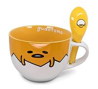 Silver Buffalo Sanrio Gudetama GUD20136B Tasse à soupe en céramique avec cuillère