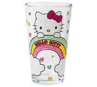 Silver Buffalo Sanrio Hello Kitty Verre à bière à paillettes arc-en-ciel Transparent 473 ml