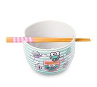 Silver Buffalo Sanrio Keroppi Bol à ramen en céramique avec baguettes 590 ml