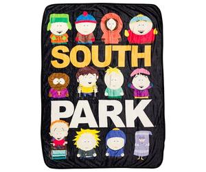 Silver Buffalo South Park avec Kyle, Stan, Kenny, Eric Cartman, Tolkien, Jimmy, Butters, Wendy, Timmy, Tweek Tweak, Craig, et Towelie Couverture Polaire 114,3 x 152,4 cm, Couverture Douce et