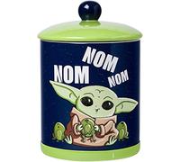 Silver Buffalo Star Wars The Mandalorian Baby Yoda Grogu Nom Nom The Child Eating Frog Eggs Ceramic Cookie Snack Jar (Small)