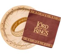 Silver Buffalo The Lord of the Rings Elvish Script Lot de 32 assiettes et serviettes jetables en papier