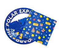 Silver Buffalo The Polar Express All Aboard Train Icon Pattern Paper Napkin and Plate Party Pack, 32 Piece Set