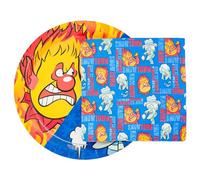 Silver Buffalo The Year Without A Santa Claus Heat Snow Miser Split Pattern 32ct Paper Napkin and Plate Party Pack