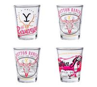 Silver Buffalo Yellowstone Dutton Ranch Lot de 4 mini verres 42,5 g