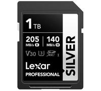 Silver Carte SD 1To, UHS-I Carte SDXC Jusqu'à 205 Mo/s en Lecture, 140 Mo/s en écriture, V30, 4K UHD Video, U3, Classe 10, Carte Mémoire SDXC avec Lifetime Data Recovery