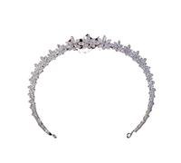 Silver Color Lengthen Tiara Flower Crowns Wedding Crystal CZ Headband Bridal Hair Accessories Jewelry