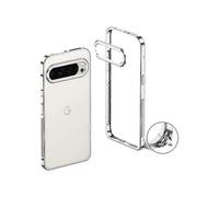 (Silver) Compatible for Google Pixel 9 Pro XL Bumper Case with Metal Frame, Heat Dissipation Cover & Lens Protector, Shockproof & Scratch Resistant