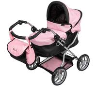 Silver Cross Landau Rose et Noir pour Poupon
