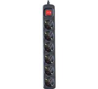 Silver Electronics 9629 - Base Électrique 6 sorties avec interrupteur (1.5 m) couleur Noir