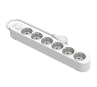 Silver Electronics - Base électrique multiprise Protek Plus 6 Prises avec Interrupteur câble 1,5 m IP20 Blanc