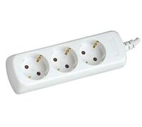 SILVER ELECTRONICS - Multiprise avec 3 prises sans interrupteur, blanc, 3 prises, câble de 1,5 m, protection enfant, prise de terre, avec protection contre les surtensions