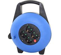 SILVER ELECTRONICS SILVE-8821 Enrouleur de câble avec 4 prises, bleu, 15 mètres