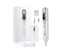 (Silver)Ensemble stylo plasma laser LCD instrument de beauté enlèvement de verrue de la peau outils de tatouage taupe