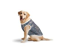 Silver Fish Scale T-shirt décontracté sans manches pour animal de compagnie Gilet pour chien, imprimé en coton doux pour animaux de compagnie, T-shirt respirant pour grand chien (3XL-5XL)
