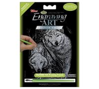 Silver Foil Engraving Art Mini Kit 5"X7"-Prowling Friends