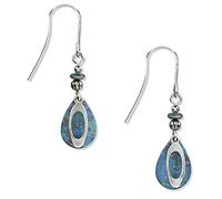 Silver Forest of Vermont Boucles d'oreilles en argent turquoise et argent en forme de goutte