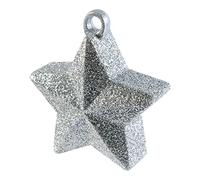 Silver Glitter Star Balloon Weights 170g/6oz, Paillettes Argentées