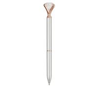 (SILVER/GOLD) - QUALITY METAL DIAMOND BALLPOINT PEN. FUNKY DESIGN MODERN PEN, FREE PEN REFILL INCLUDED (SILVER/GOLD)