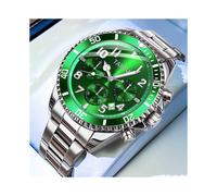 (Silver Green 2) Montre de luxe verte OLEVS pour hommes, montre-bracelet étanche à la mode, date automatique,