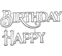 Silver Happy Birthday Letter Metal Cutting Die,Cutting Dies for Card Making,DIY Die Cutters Card Making Die Stencils for Scrapbooking Cutting Dies
