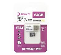 Silver HT 15238 Micro SDXC UHS-I 600X CLASS10-Carte Mémoire MicroSD Classe 10 Ultimate Silverht Pro 64GB USB 3,0 Lecteur