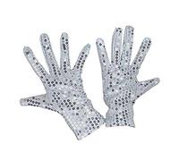 (Silver)Internet Celebrity Gloves Fashion Stage Performance Sequins Short Glove Black Silver Red Yellow Blue Shinning Mittens Red