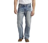 Silver Jeans Co. Gordie Relaxed Fit Straight Jeans, Indigo délavé léger, 32 W /30 L Homme