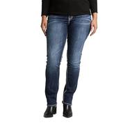 Silver Jeans Co. Women's Plus Size Suki Curvy Fit Mid Rise Straight Leg Jeans