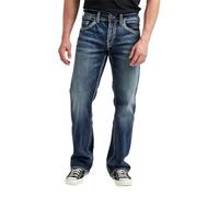 Silver Jeans Co. Zac Relaxed Fit Straight Leg Jeans, Indigo Moyen, 32 W/32 L Homme