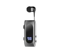 (Silver) K55 Wireless Business BT5.2 Headset In-Ear Retractable Earphone Hands-Free Sport Driver Earphone Black