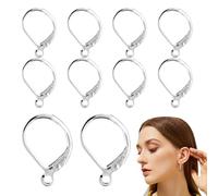 Silver Leverback - Français Crochets de boucles d’oreilles | Fil d'oreille pendant, boucles d'oreilles à levier en argent sterling 925, crochet français hypoallergénique, remplacement de la fabricatio
