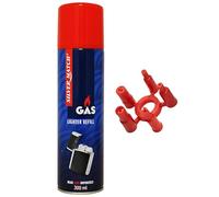 SILVER MATCH Recharge de Gaz 300 ML pour Briquet et Chalumeau de Cuisine, Gaz Butane Premium Pur, 5 Embouts, Compatible Briquet Classique, Tempête, Chalumeau, Allume-Tout, 40673319