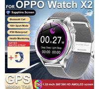 Silver Mesh Belt - For Oppo Watch X2 - 2025new Pour Huawei Gps Montre Intelligente Hommes Bluetooth Appel Fréquence Cardiaque Boussole Sport Fitness Tracker Ip68 Étanche Montres Intelligentes Homme