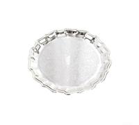 Silver Metal Serving Tray 25cm Retro Embossed Iron(25cm)