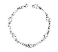 Silver Mountain Bracelet en argent 925 avec charms en forme de pattes de chien et d’os 18 cm