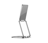 (Silver)Phone Holder Adjustable Foldable Zinc Alloy Universal Ultra-thin Mobile Phone Ring Bracket for Live
