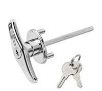 Silver Poignée Porte de Garage 154.5 mm Serrure Porte de Garage Basculante - Robuste et Durable - Carré Poignée de Porte