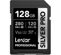 Silver Pro Carte Sd 128Go, Carte Mémoire Sd Uhs-Ii, V60, U3, C10, Jusqu'À 280Mo/S En Lecture, 120Mo/S En Écriture, Carte Sdx[YM8]